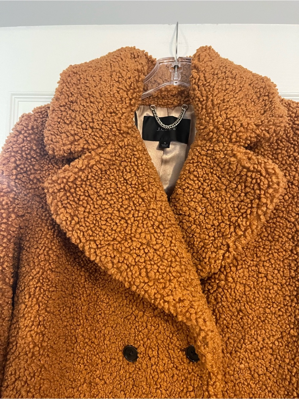 J. Crew Double-Breasted Teddy Coat in Chestnut Brown - Picture 3 of 12
